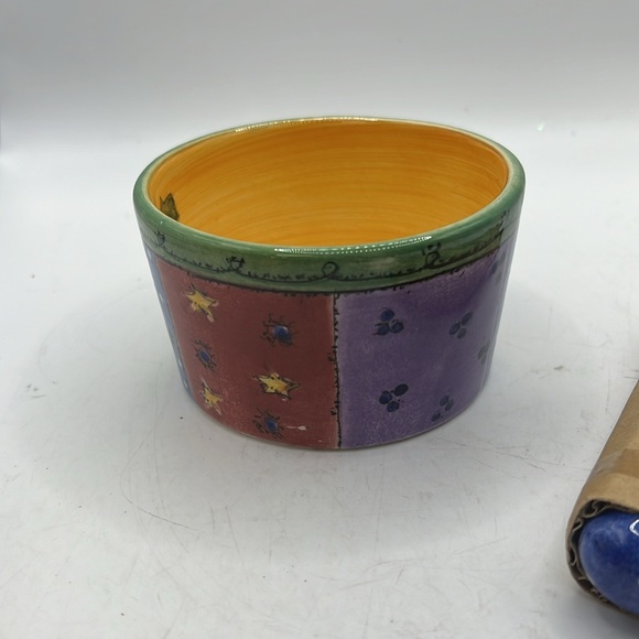 NWT Sango Sweet Shoppe Christmas 2 Pc Dip Mix Set Bowl Spoon Blue Red Snowman - Picture 5 of 11